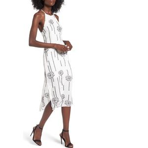 Astr Black and White Floral Midi Dress
